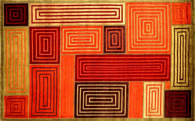 Medium Red-Rust TransOcean-Bhutan Persian Oriental Area Rug 5x8 Wool